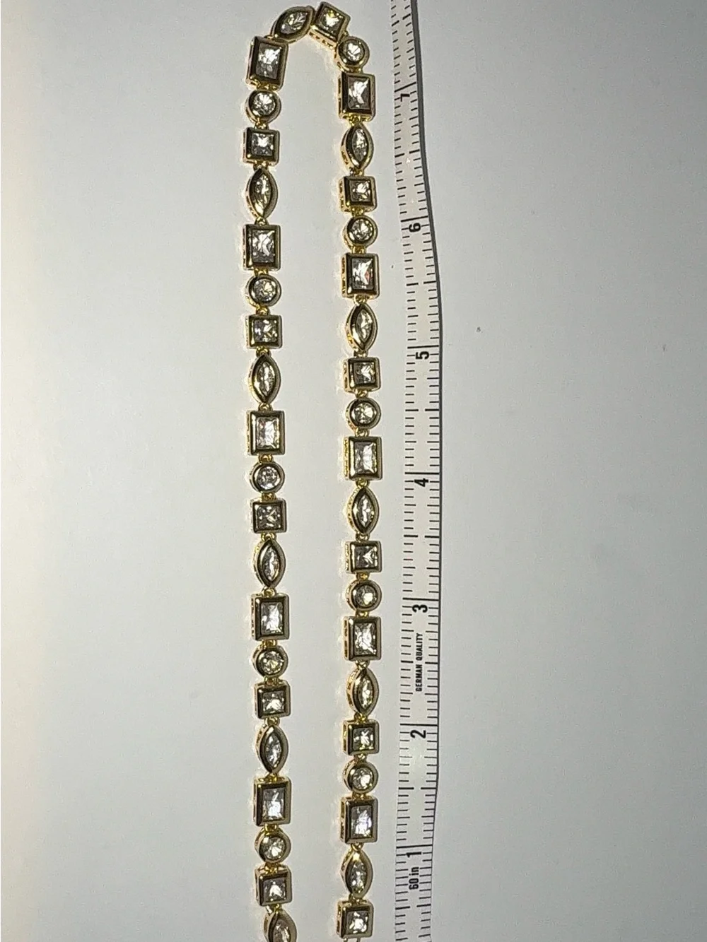 Gold Multi-Shape Cubic Zirconia Tennis Necklace Choker